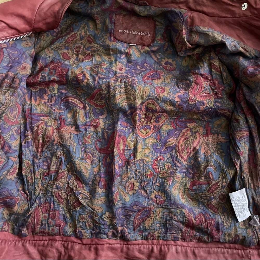 BOD & CHRISTENSEN Merlot Leather Jacket - Picture 4 of 11